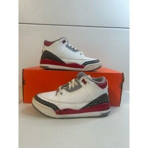 Jordan 3 Retro Fire Red Kids Size 2Y #2534